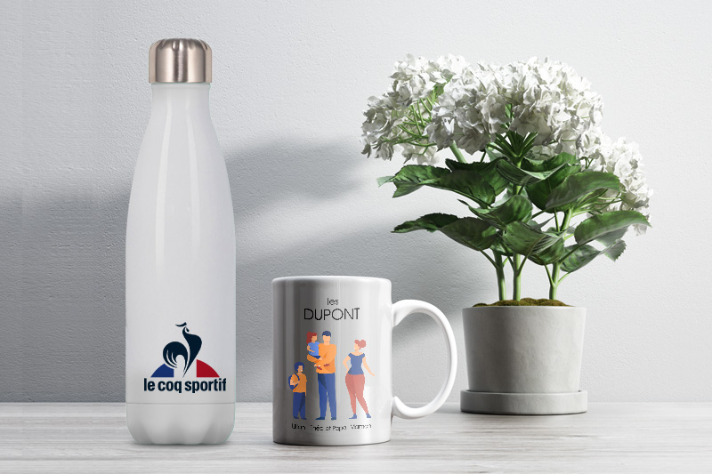 Tendance 2023 ; le mug et la bouteille personnalisable