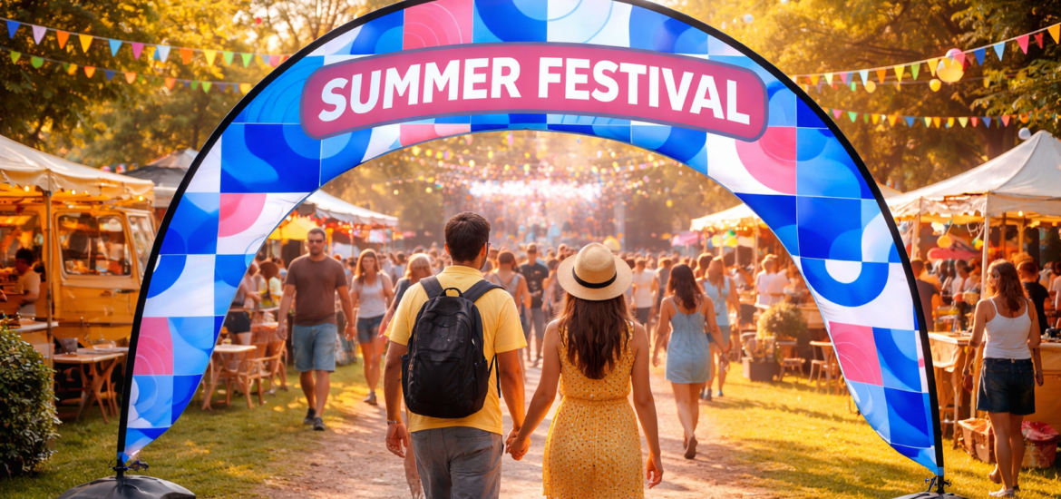 Arche publicitaire : un support de communication grand format pour marquer les esprits