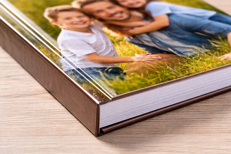 zoom sur la reliure d'un album photo personnalisé